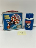 Vtg Mickey on Parade Lunchbox & Snoopy Thermos