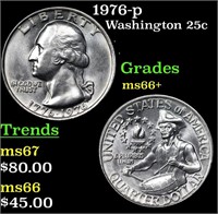 1976-p Washington Quarter 25c Grades GEM++ Unc