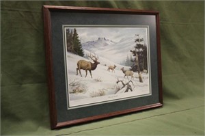 Elk On The Foothills Print By Kouba 178/2000 Signe