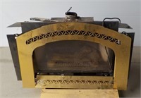 Gas fireplace with fan.