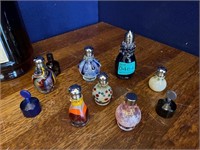 Collection of Art Glass Salt and Pepper and Scent