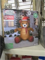 6'5" BLOW UP TEDDY CHRISTMAS LAWN ORNAMENT