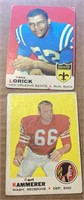 2 1969 Topps Football - Kammerrer / Lorick