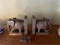 Stone Elephant Bookends
