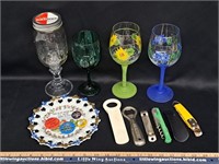 WINE GLASSES/Vintage Openers/Funny Quotes