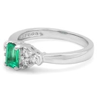 0.50ct Emerald & 0.25ctw Diam Ring in 14K Gold