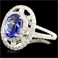 2.05ct Tanzanite & 0.75ctw Diamond Ring 14K Gold