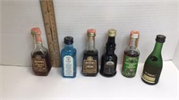 6 vintage mini liqueur bottles * Sambuca Opal