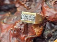 10K Gold & Diamond Men's Vintage Ring 6.5g