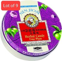 Lot of 9 - Nin Jiom Herbal Candy - Ume Plum, (60g