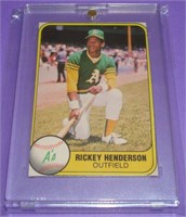 1981 Fleer Rickey Henderson Card in Lucite holder