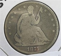 1875P Seated Half Dollar