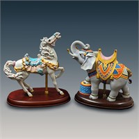 Pair Of Lenox Porcelain Carousel Figurines, Aquati