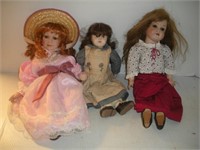 Porcelain Dolls, 16 in. Tall