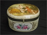 Large porcelain decorative trinket box