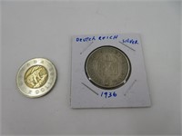 Piece Deutch Reich 1936 silver
