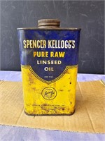 Vintage Spencer Kellogg's linseed oil can