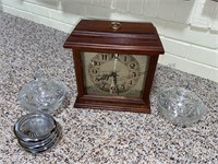 Battery operated mantle clock, covered candy