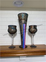 Decorative vase and candleholders