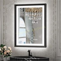 TETOTE LED Bathroom Mirror 20x28  Black Frame