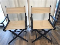 2 Natural and Black Director Chairs