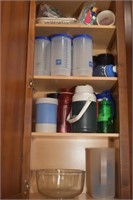 CONTENTS OF CABINETS - 2 DOORS, SMALL APPLIANCES,