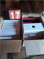2 BOXES  VARIOUS 3 RING BINDERS 1"-6"