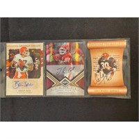 (3) High Grade Football Autographed Cards