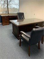 High quality solid wood executive desk.