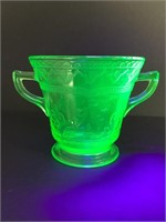 Uranium Glass Open Sugar Bowl