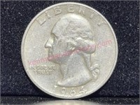 1964 Washington Silver Quarter (90% silver)