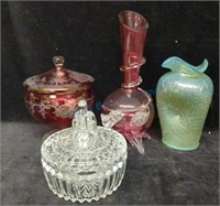 Glass vases and candy dishes