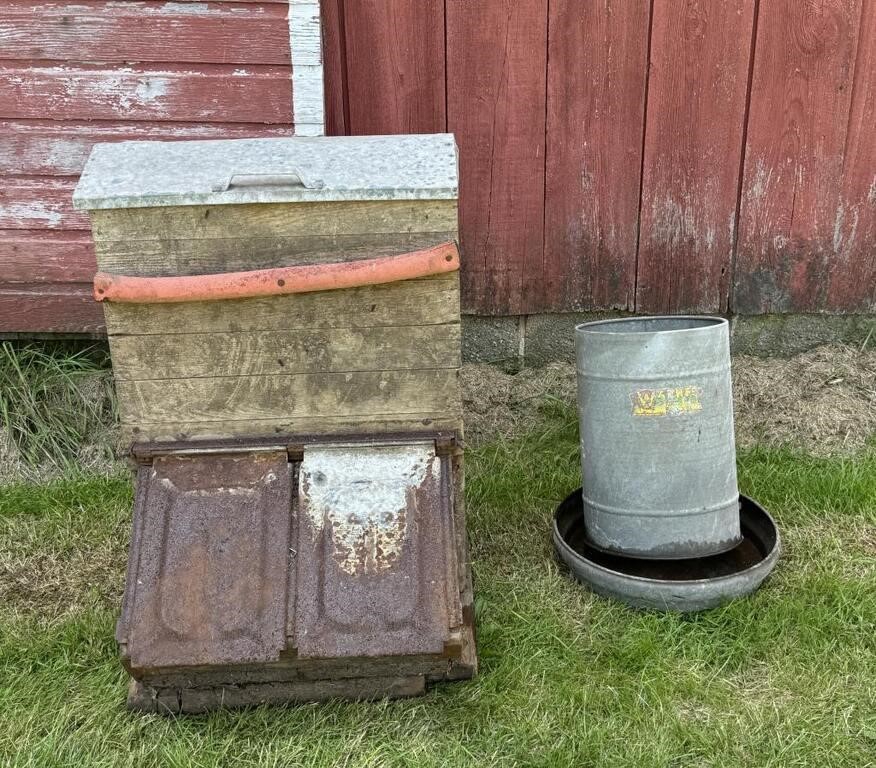 Pig Feeder and Chicken Feeder, both were inside