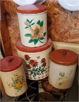 Assorted vintage canisters, set of 4