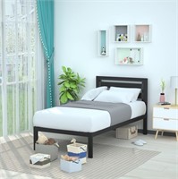 B7523  Amazon Basics Metal Bed Frame 14 Black T