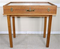 Oak Display Case w/ Keys & Stand