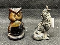 SMALL COYOTE AND OWL FIGURIENES