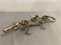 17" Metal Alligator Candle Holder