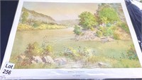 Paul Sawyier Print “Dick’s River Landing” 22x31
