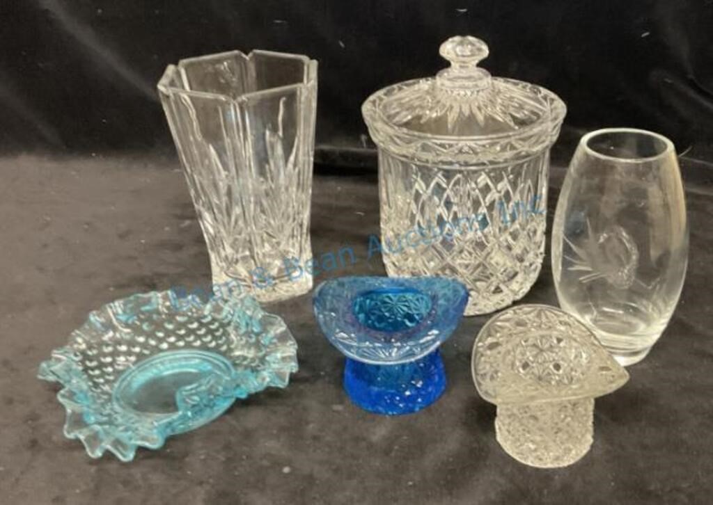 Collection of press, glass vases