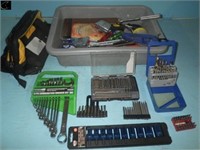 Tub w/ Tool Bag, Sockets, Wrenches, Bits
