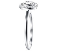 Decadence sterling Silver 5mm Round Halo Engagemen