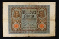 1920 Germany (WWI Era) 100 Marks Banknote P# 69a G