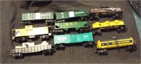 (9) Mostly Lionel train cars including Texaco