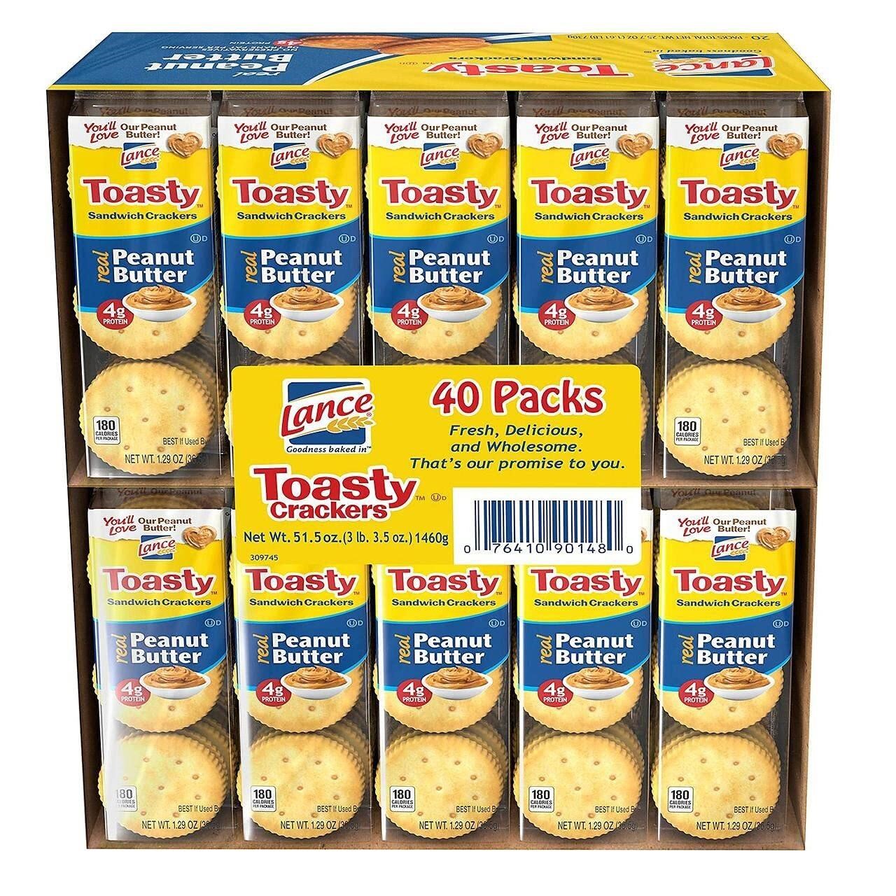 Lance Toasty Crackers, Peanut Butter, 51.5 Oz, 37