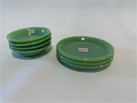 FIRE KING "RESTURANTWARE" JADEITE SMALL PLATES &