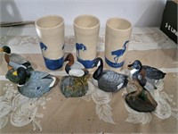 Ducks and blue heron cups