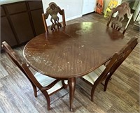 Wooden Dining Table & 4 Matching Chairs