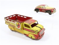 TIN LITHO TRUCK AND WIND-UP CAR