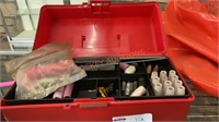 Toolbox of miscellaneous, welding tips, and ends